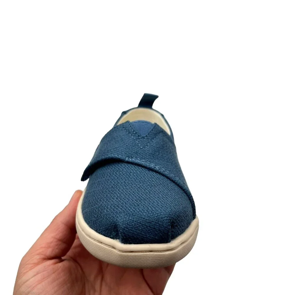 Toms Toddler Girls Alpargata Slip-on Shoes Size 10 Ocean Blue Lightweight& Comfy